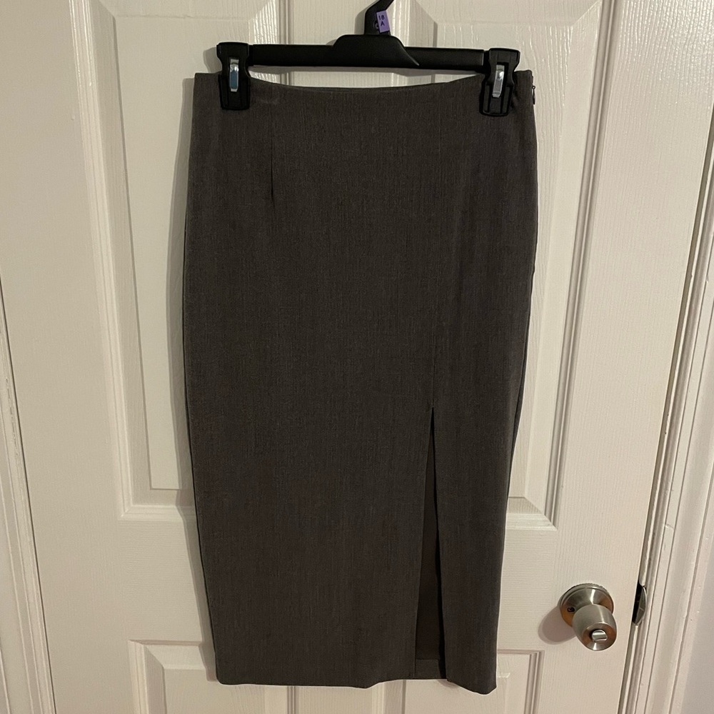 Grey Venus slit pencil skirt